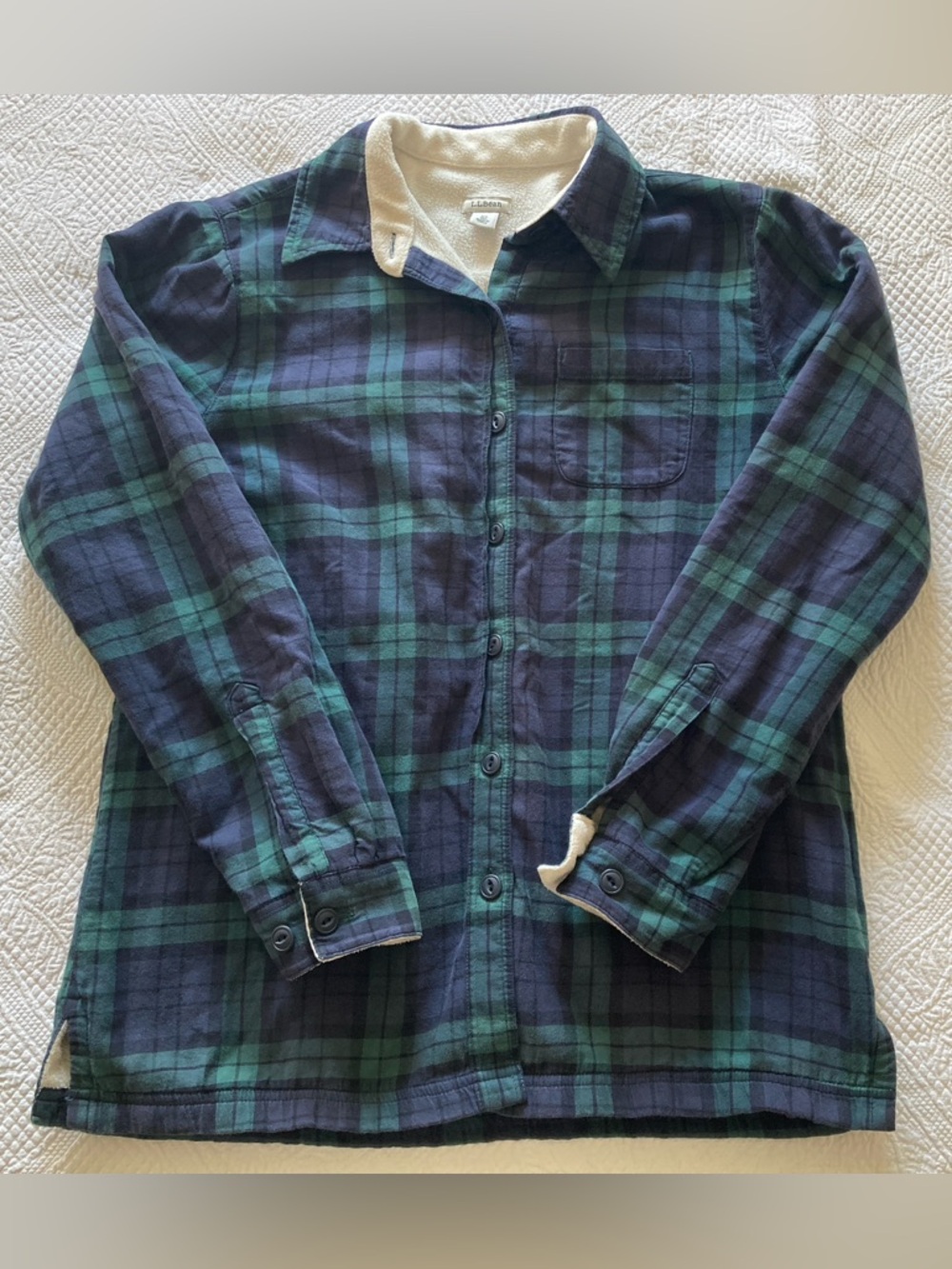 L.L. Bean Plaid Sherpa Lined Button-Down